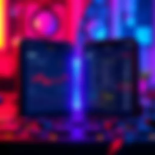 A side-by-side comparison of a GUI wallet interface and a CLI wallet interface, showing mining stats and hash rates, highlighting the GUI's higher performance.