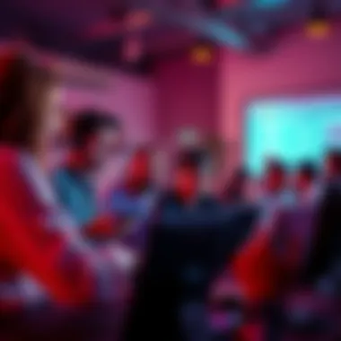 A diverse group of people brainstorming and coding together at a hackathon event in Greater Noida.