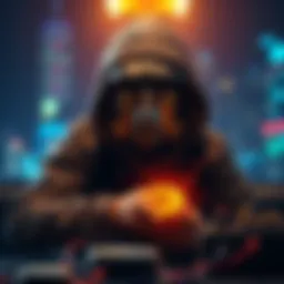 Hacker Exploiting Smart Contracts A hacker takes advantage of a vulnerability in a smart contract, minting fake stablecoins and converting them to Ethereum.