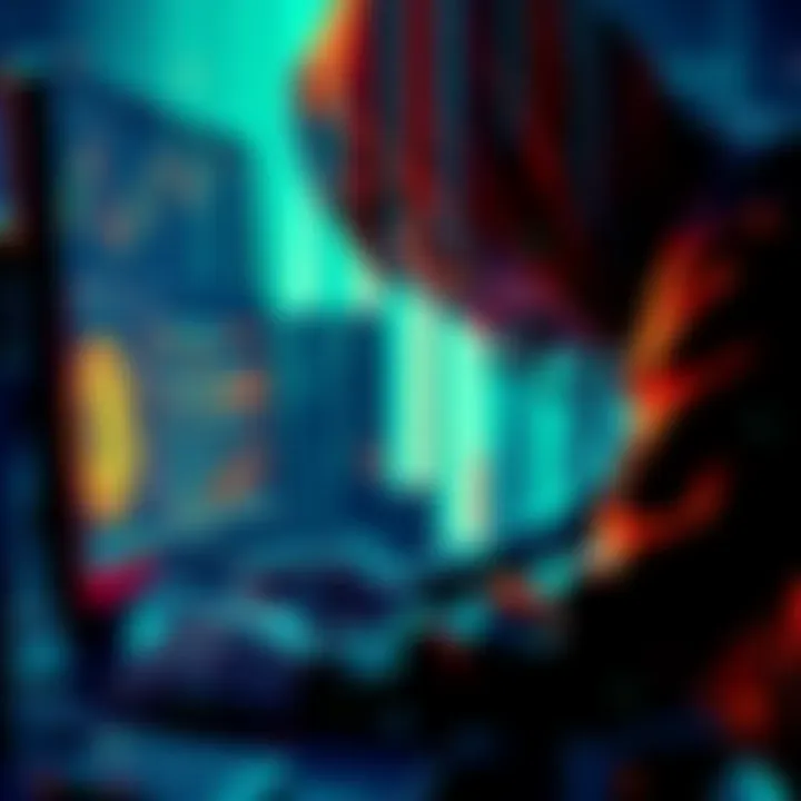 A hacker using a computer to blend stolen bitcoin transactions, illustrating the crypto security threat