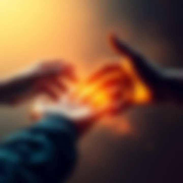 Two hands reaching out towards each other, symbolizing support and assistance