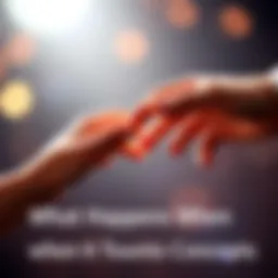 Two hands coming together for a gentle touch, symbolizing connection and emotion