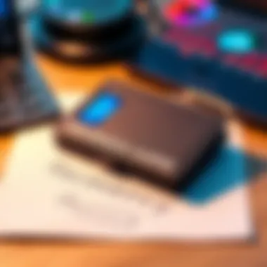 A hardware wallet placed on a desk with a recovery phrase written on paper beside it, emphasizing security and restoration process.