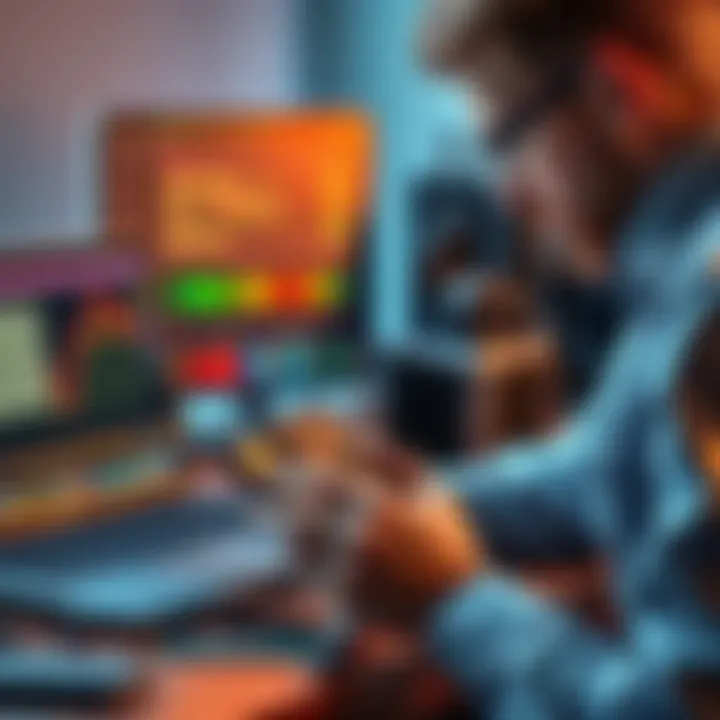 Hardware wallet and computer setup A person examining an old Nano S wallet alongside a laptop and new hardware wallet, contemplating fund recovery methods.