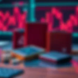 Best Hardware Wallets for XRP A selection of hardware wallets designed for securely storing XRP investments, displayed on a table with a digital background.