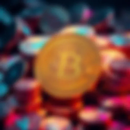 A close-up of HBAR cryptocurrency coins stacked together, symbolizing wealth and investment potential.