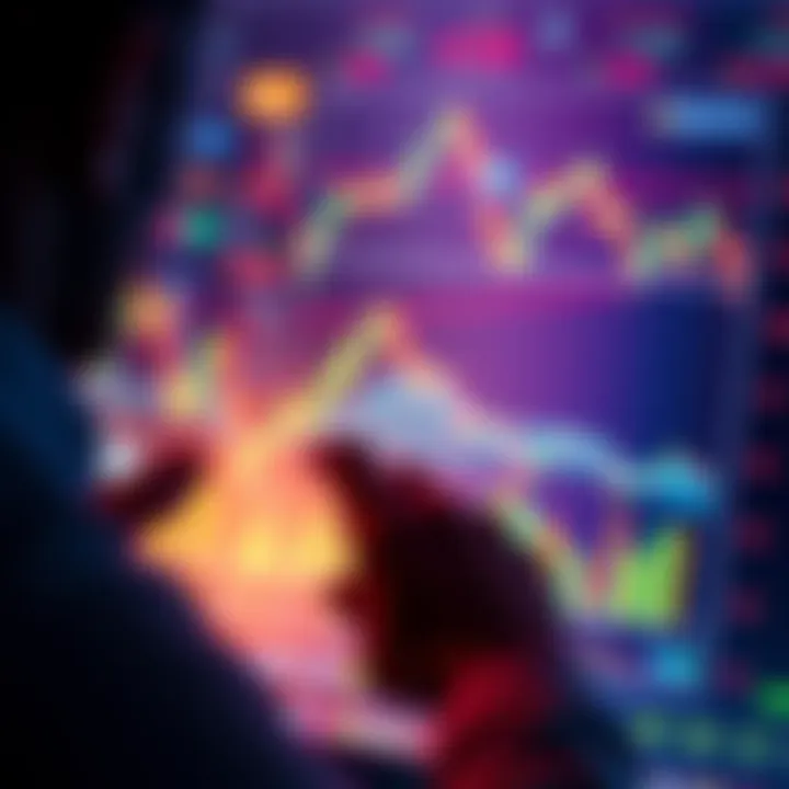A person analyzing market charts and graphs related to HBAR investment during a downturn in the financial market.