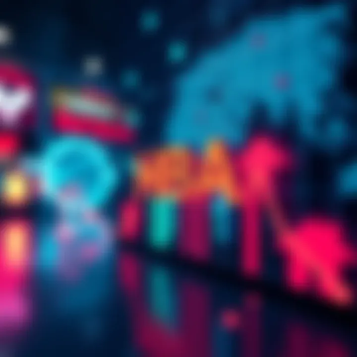 HBAR chart with downward trend A graph showing the declining price of HBAR with some global symbols in the background