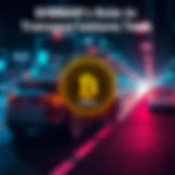 A graphic showing $HBAR logo integrated with modern transportation technology like electric vehicles and smart infrastructure.