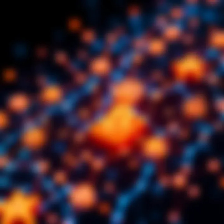 A digital representation of Hedera's blockchain technology with interconnected nodes and symbols of cryptocurrency, showcasing its significance in the crypto world.