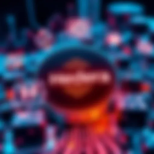 A graphic showing the Hedera logo surrounded by symbols representing competition in blockchain technology and institutional interest.