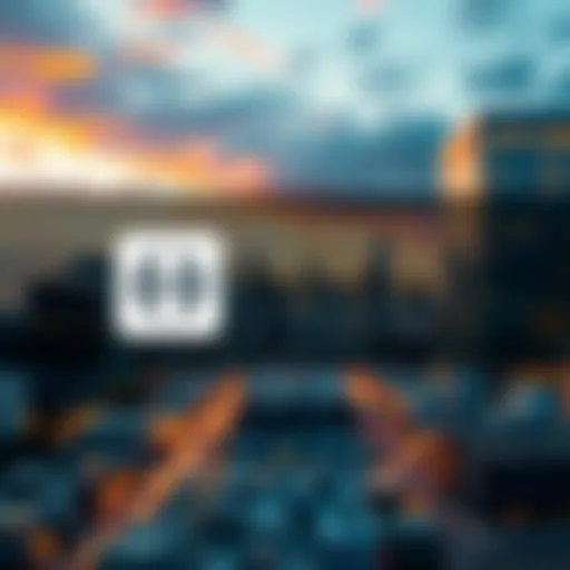 Graphic showing Hedera logo influencing Fortune 500 companies with a skyline of corporate buildings in the background