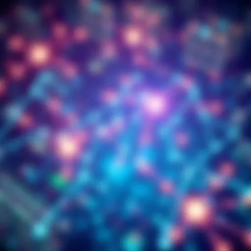 A visual representation of Hedera's digital framework connecting various industries seamlessly, with elements showing trust and innovation in technology.