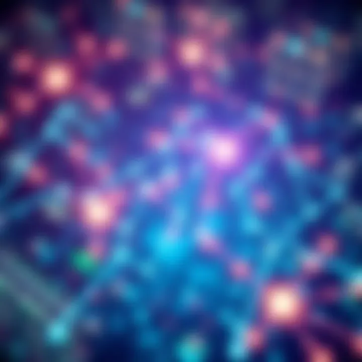 A visual representation of Hedera's digital framework connecting various industries seamlessly, with elements showing trust and innovation in technology.