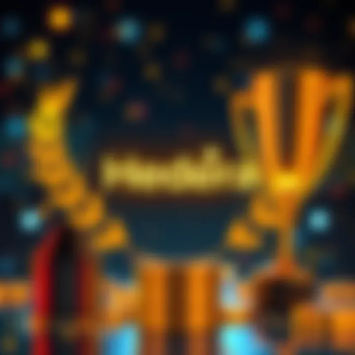 Hedera Fintech Awards Finalist Hedera logo with a trophy and digital finance symbols, celebrating their nomination at the UK Fintech Awards.