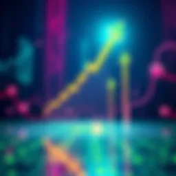 Illustration of Hedera Hashgraph's HBAR symbolizing growth in blockchain technology with upward arrows and digital graphics