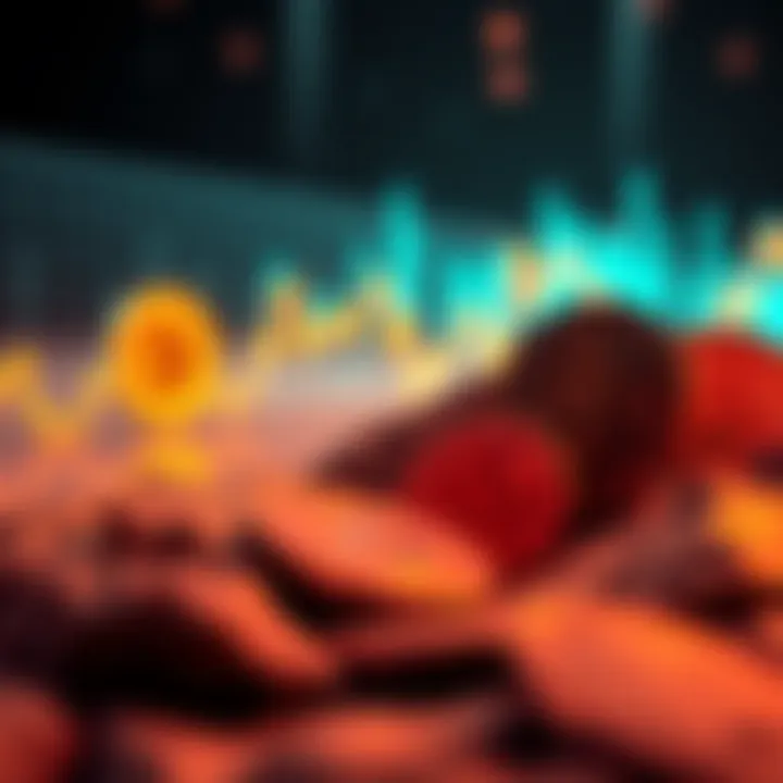 A visual representation of Hedera's strategy for growth with a backdrop of a declining Bitcoin chart, showing a path forward.