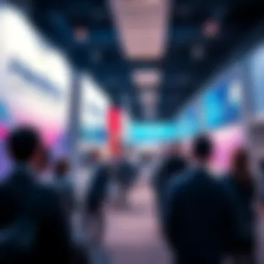 Hedera representatives discussing DLT at Japan Fintech Week with attendees and banners