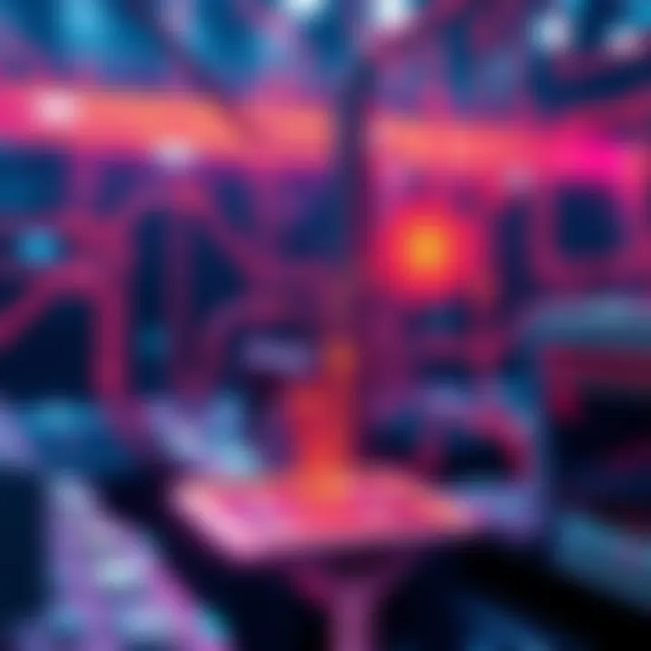 A digital representation of smart contracts on the Hedera blockchain autonomously scheduling their executions, showcasing a future of enhanced automation in blockchain technology.