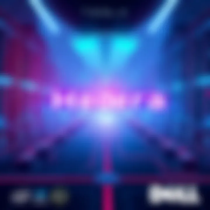 An illustration showing the connection between Hedera and Tesla, featuring AI computing graphics and logos of Intel, NVIDIA, and Dell