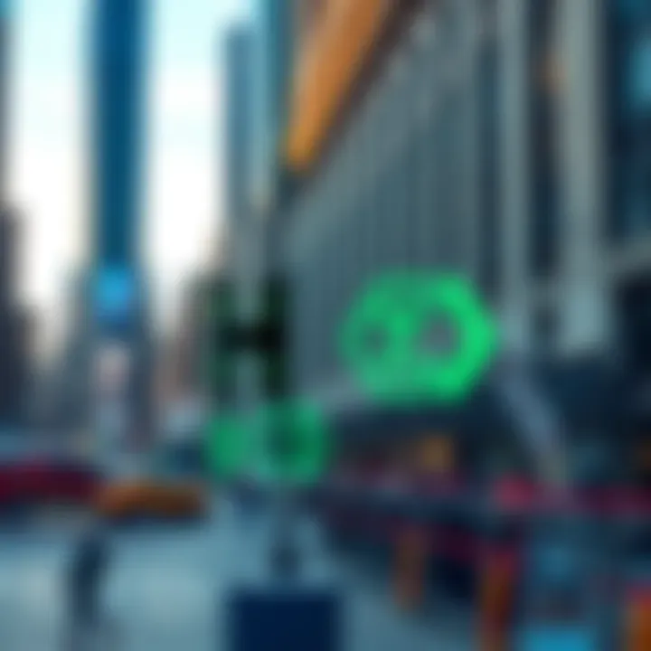A graphic showing Hedera and Zero Hash logos merging with a Wall Street backdrop, symbolizing the integration of digital assets into traditional finance.