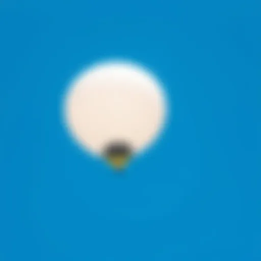 A bright helium balloon rises against a clear blue sky, symbolizing the potential of helium as an energy source.