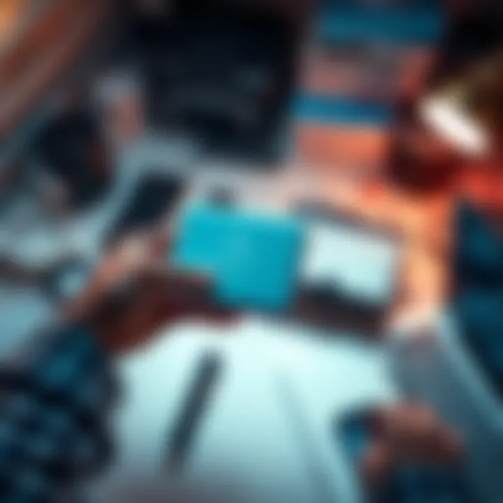 Helium Mobile Hotspot A person holding a helium mobile hotspot device, surrounded by technology gadgets and a laptop, contemplating its benefits and drawbacks.