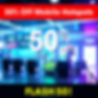 Promotional image showing Helium mobile hotspots with a bold 50% off sale banner and discount code FLASH50