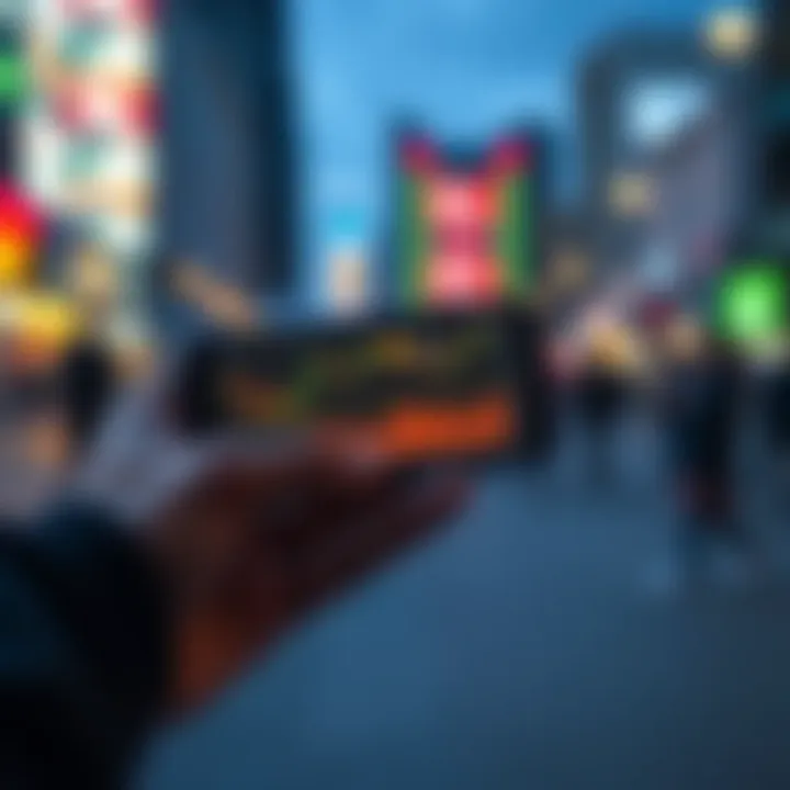 A person holding a smartphone displaying a cryptocurrency chart, symbolizing the HODL strategy.