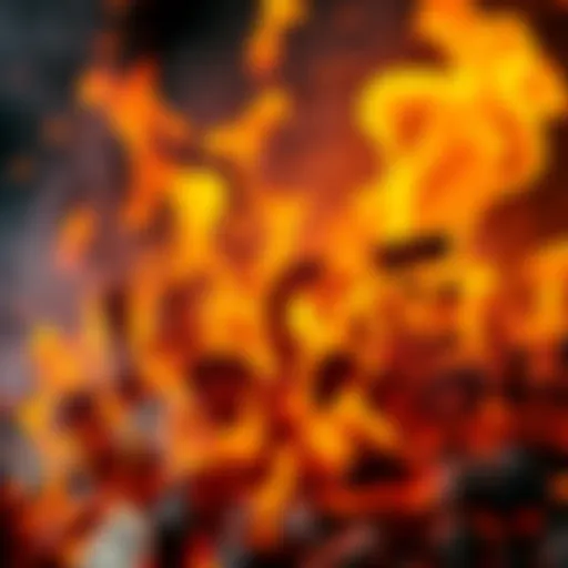 Visual representation of Hoge tokens burning, symbolizing the recent destruction of over 610 billion tokens, showcasing flames and tokens in a dramatic scene.