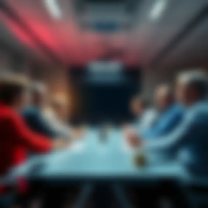 Group of Hoge leaders discussing future plans in a conference room