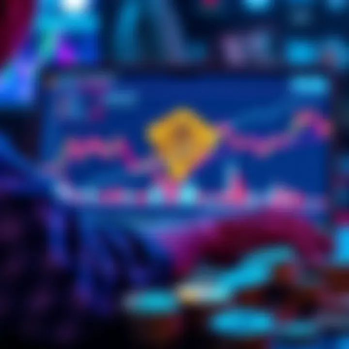 Holding TRON in Cryptocurrency A person looking at a digital chart showing TRON's performance with a laptop open and cryptocurrency coins in the foreground