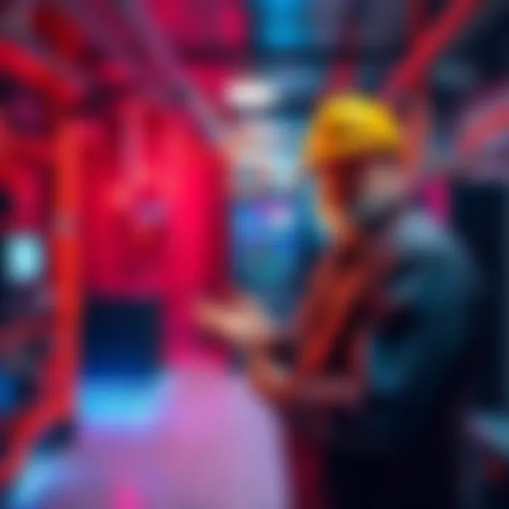 An engineer shows his home heating system that utilizes heat from Bitcoin mining equipment.