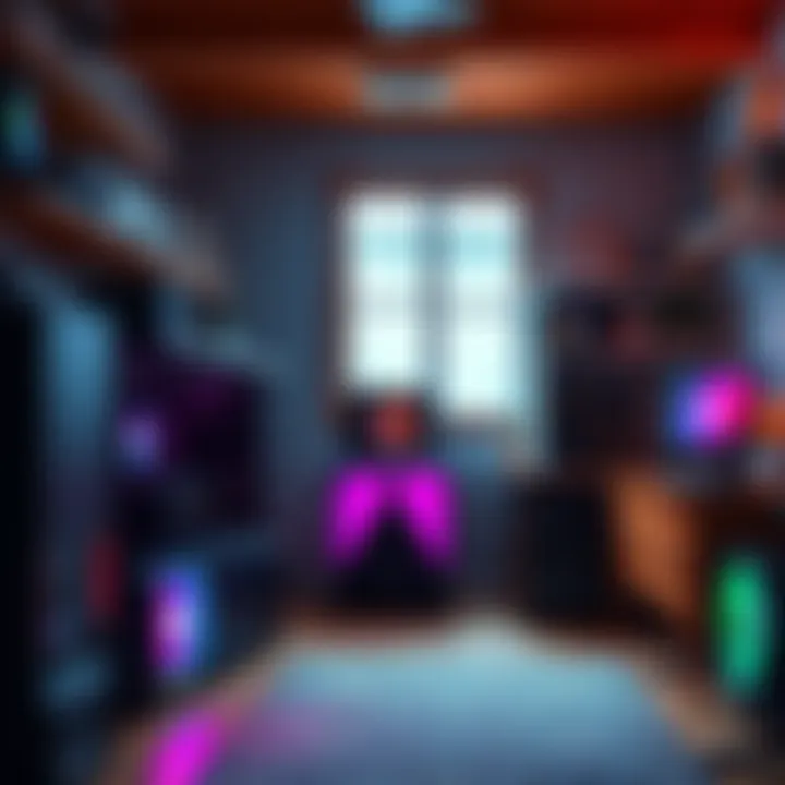 A beginner's crypto mining rig at home using free electricity, showing computer hardware and mining equipment in a cozy room.
