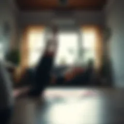 Home Workout Stretching Person doing stretching exercises at home using a yoga mat