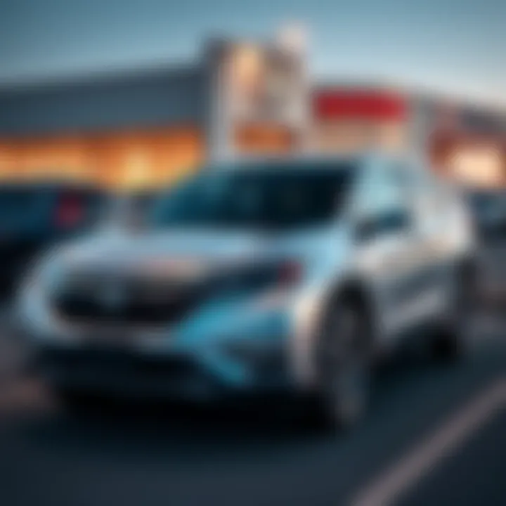 A silver 2016 Honda CR-V EX-L parked at a dealership, showcasing its sleek design and available for sale.