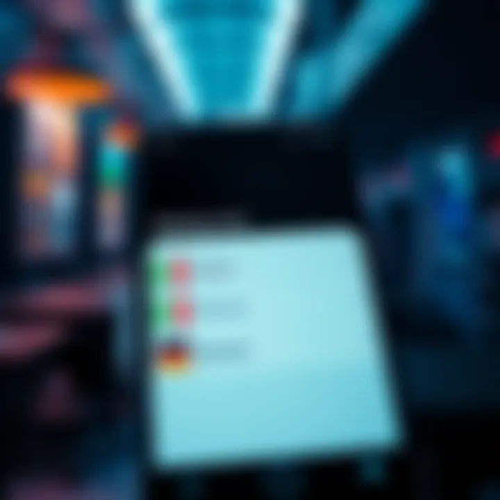 Screenshot of Hub app showing missing Italian, French, and German language options