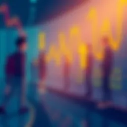 An illustration showing people depicted as stocks on a market board, with arrows indicating value changes based on personal achievements.