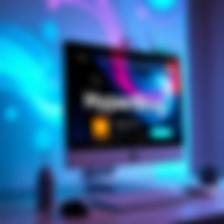 A computer screen displaying the HyperBlog interface with modern design features and fast loading speed.