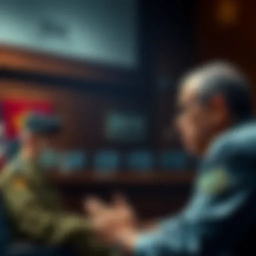 An IDF reservist and a civilian in court discussing charges related to the misuse of classified information for gambling.