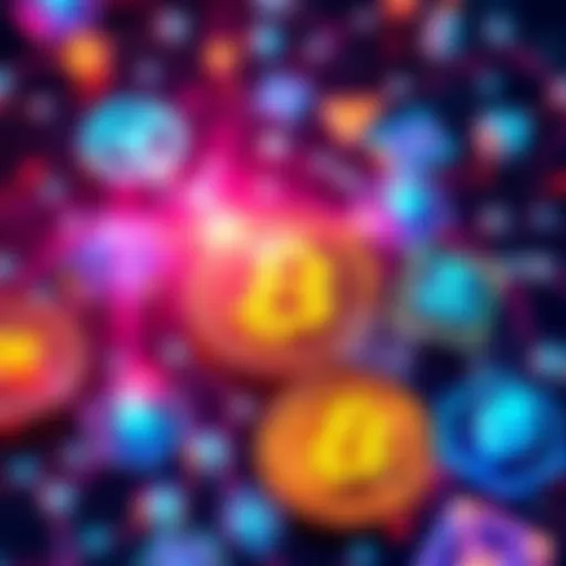 Various blockchain symbols representing innovative technology and decentralization, with a focus on scalability and low fees.