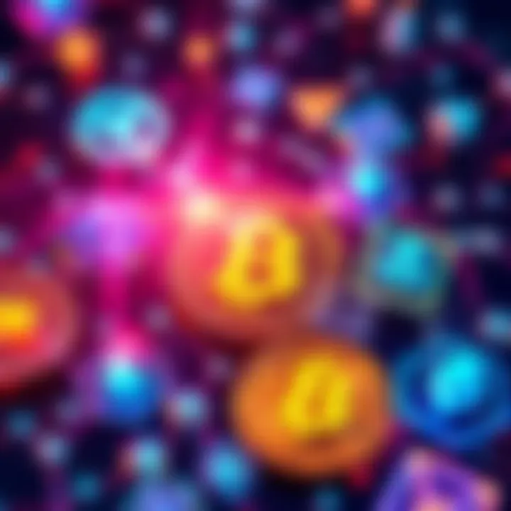 Various blockchain symbols representing innovative technology and decentralization, with a focus on scalability and low fees.