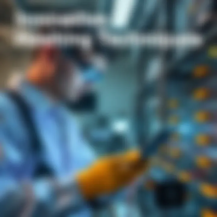 A technician working on advanced hashing technology with heat management tools in a modern lab setting.