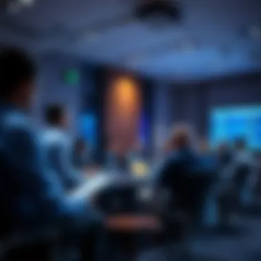 A group of experts discussing and reviewing proposals for Delegated Representatives in a meeting room.