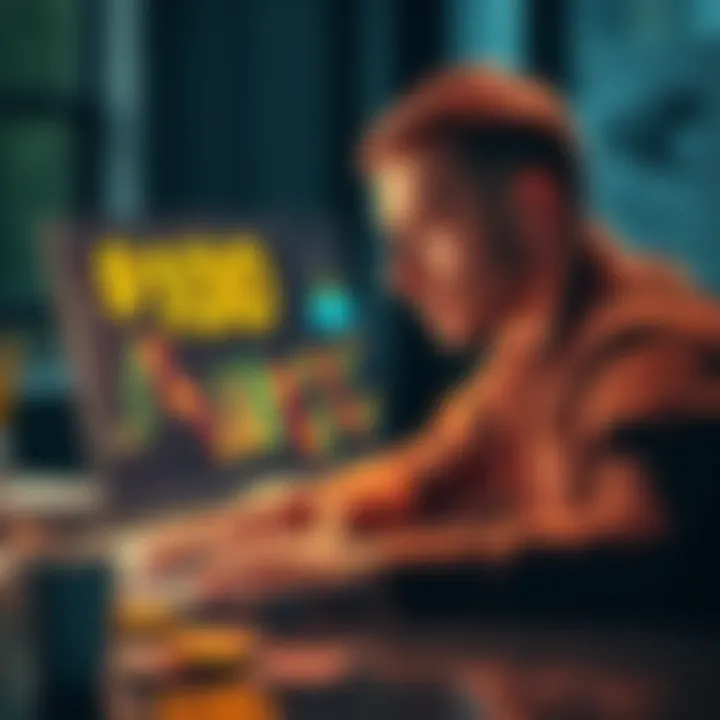 Person analyzing cryptocurrency options with $100 budget in front of a laptop featuring various coins
