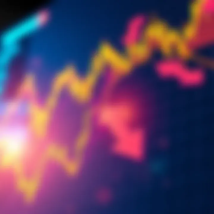 A graph showing fluctuating values of Kaspa (KAS), with arrows indicating investment decisions to average down or cut losses.