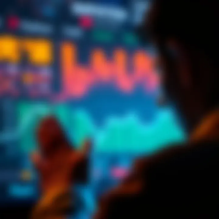 A person looking at a graph showing a portfolio drop with a dollar sign and $babyansem coin symbol, symbolizing investment decisions