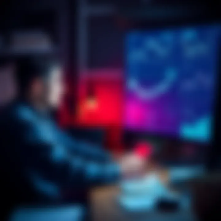 A person sitting at a desk analyzing charts and graphs related to investments, symbolizing Dollar-Cost Averaging strategy.