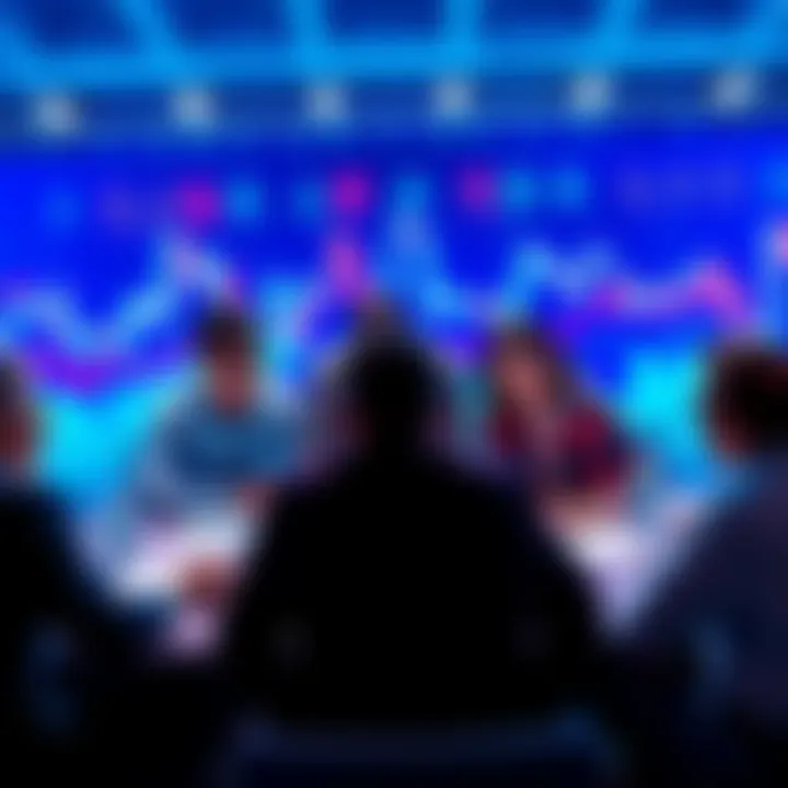 A group of people discussing hbar investments with charts and graphs on a table