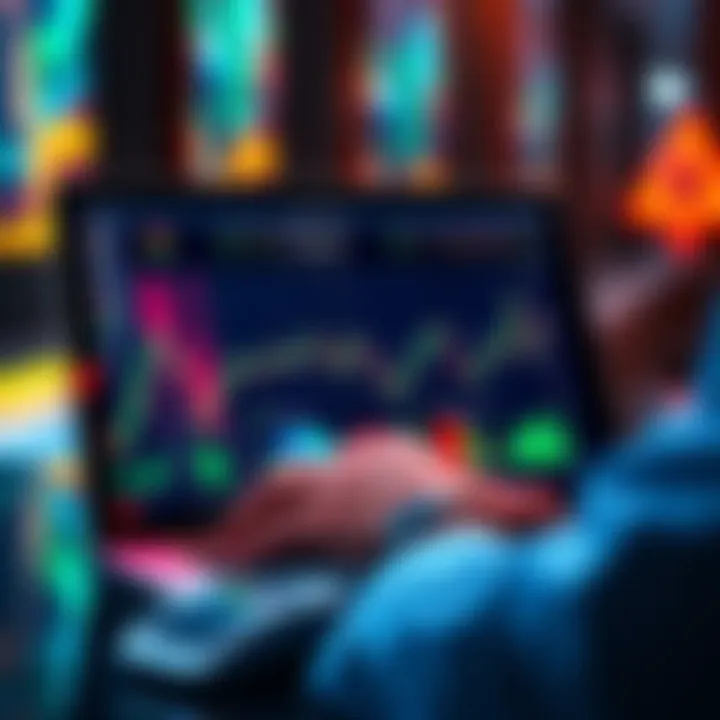 Investing in ATOM A person analyzing financial charts on a laptop while considering investment in ATOM.